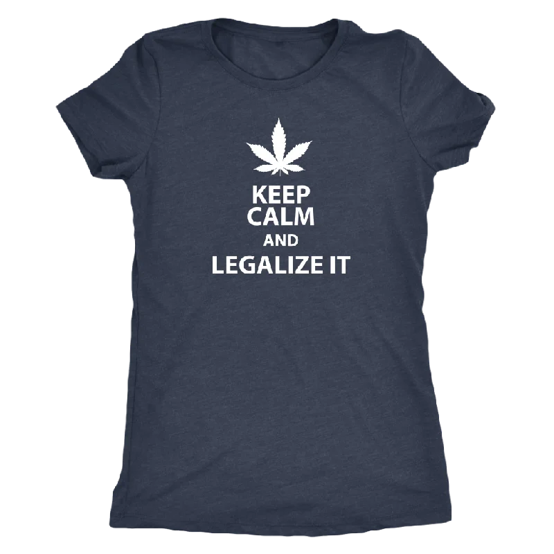 durable outdoor v-neck t-shirts -Keep Calm and Legalize It Women's Triblend T-Shirt