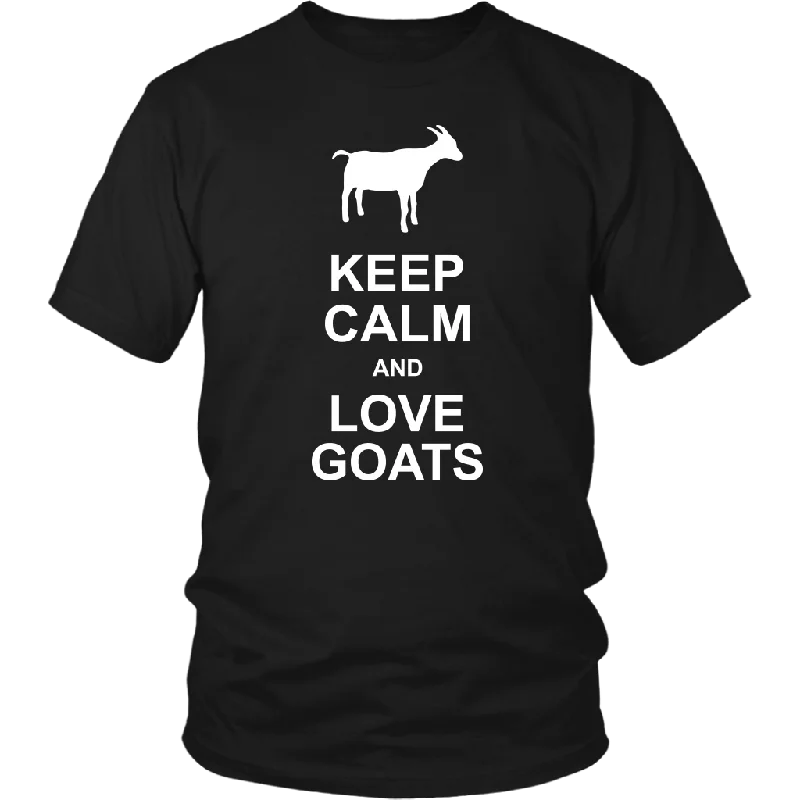 minimalist slim v-neck t-shirts -KEEP CALM and LOVE GOATS Unisex T-Shirt