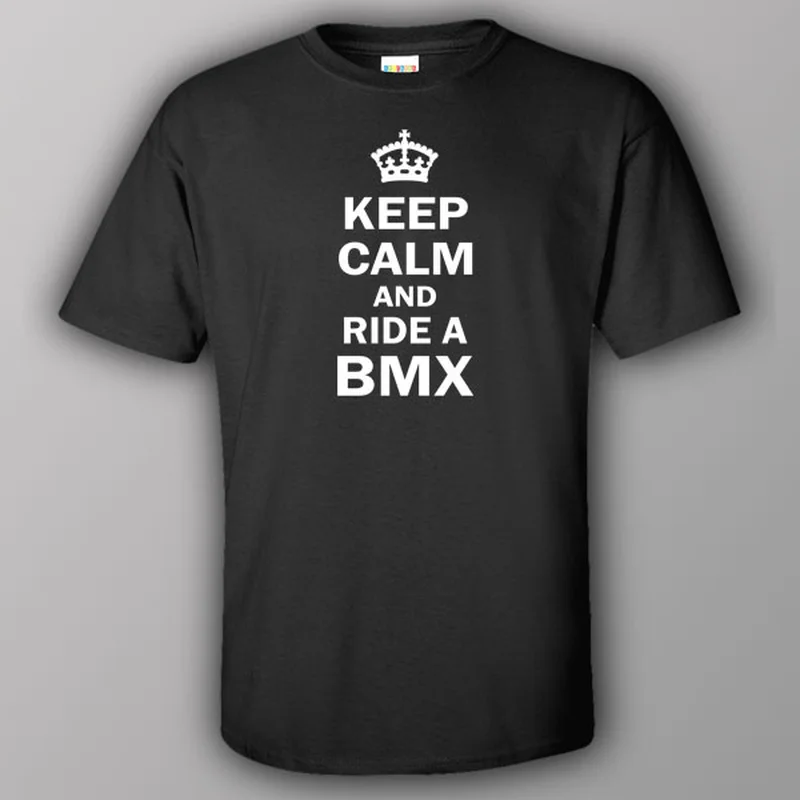 minimalist slim ringer t-shirts -Keep calm and ride BMX - T-shirt