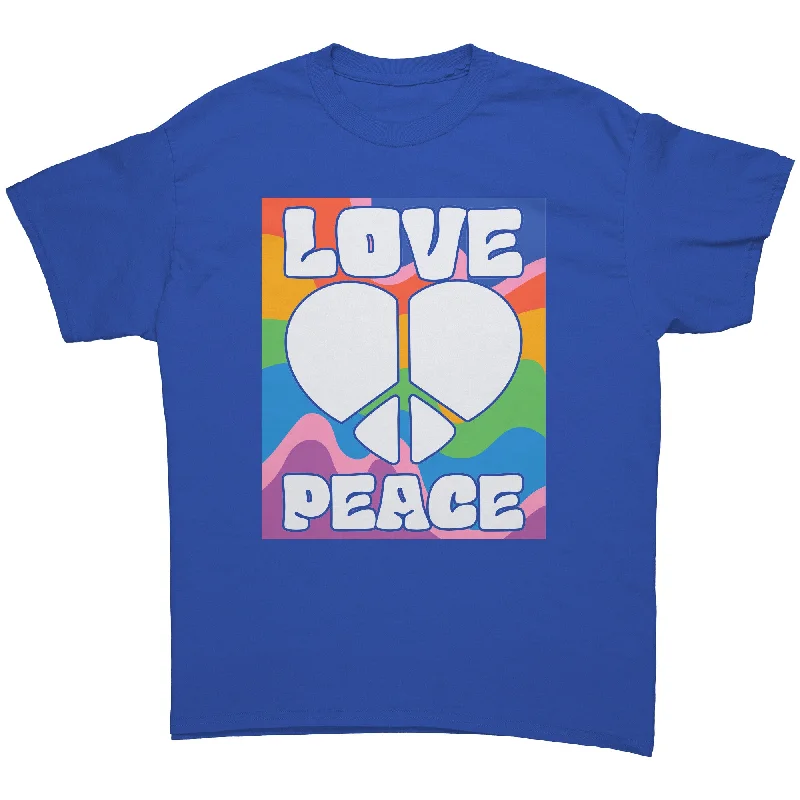 soft jersey baseball t-shirts -LOVE and PEACE Heart Peace Sign Unisex T-Shirt