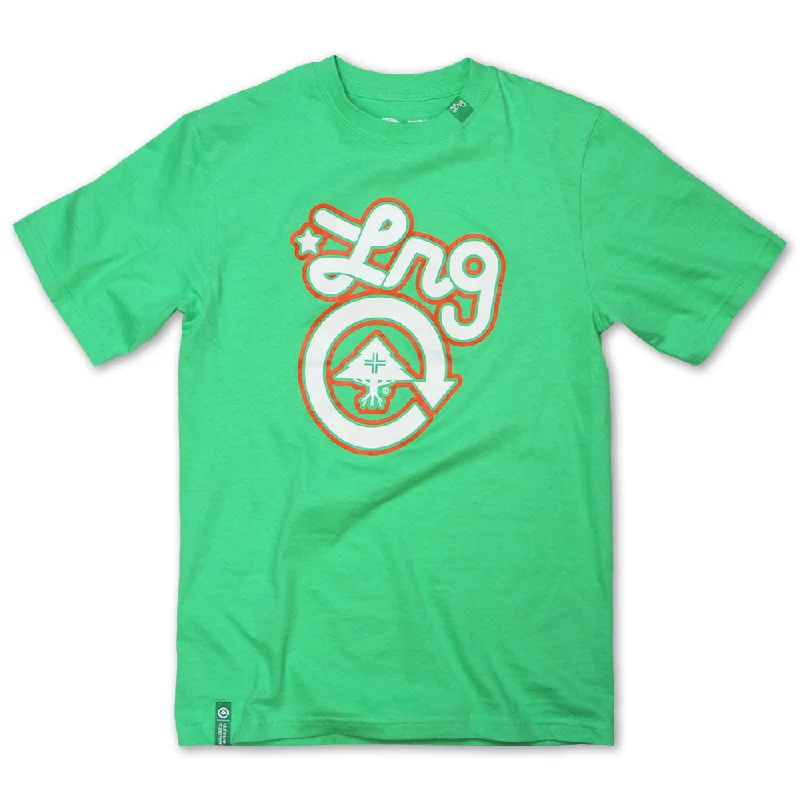 vintage retro v-neck t-shirts -Lrg Core Collection One T-shirt Hyper Green