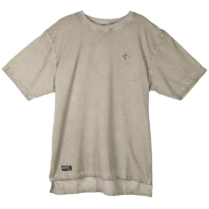 relaxed casual mock neck t-shirts -LRG RC Drop Tail Wash T-shirt London Fog