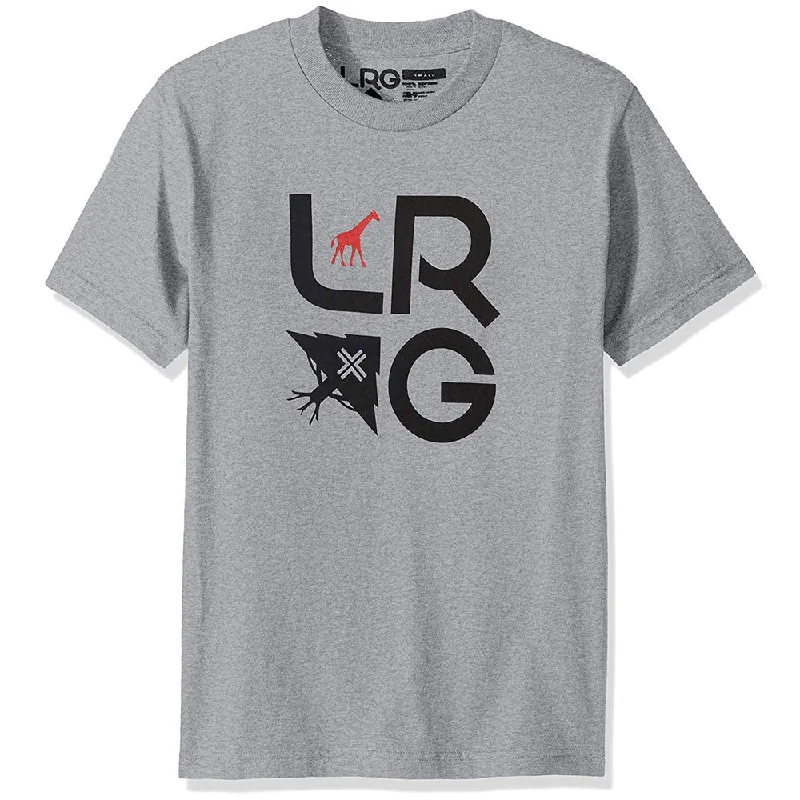 trendy cropped mock neck t-shirts -LRG Stacked T-shirt Athletic Heather