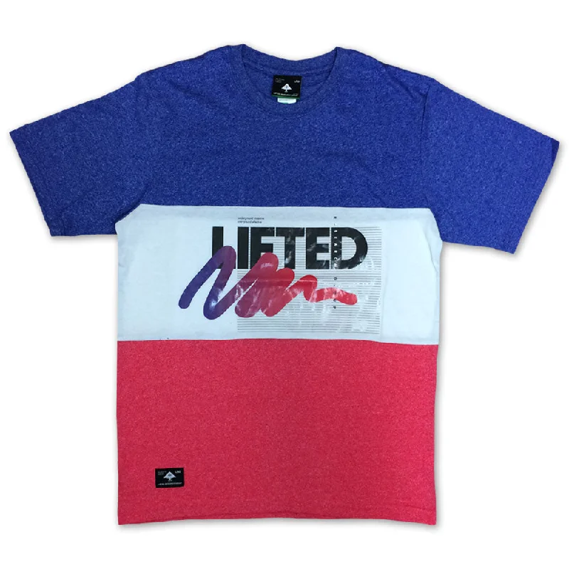 soft knit ringer t-shirts -LRG Wavy Knit T-shirt True Blue Heather