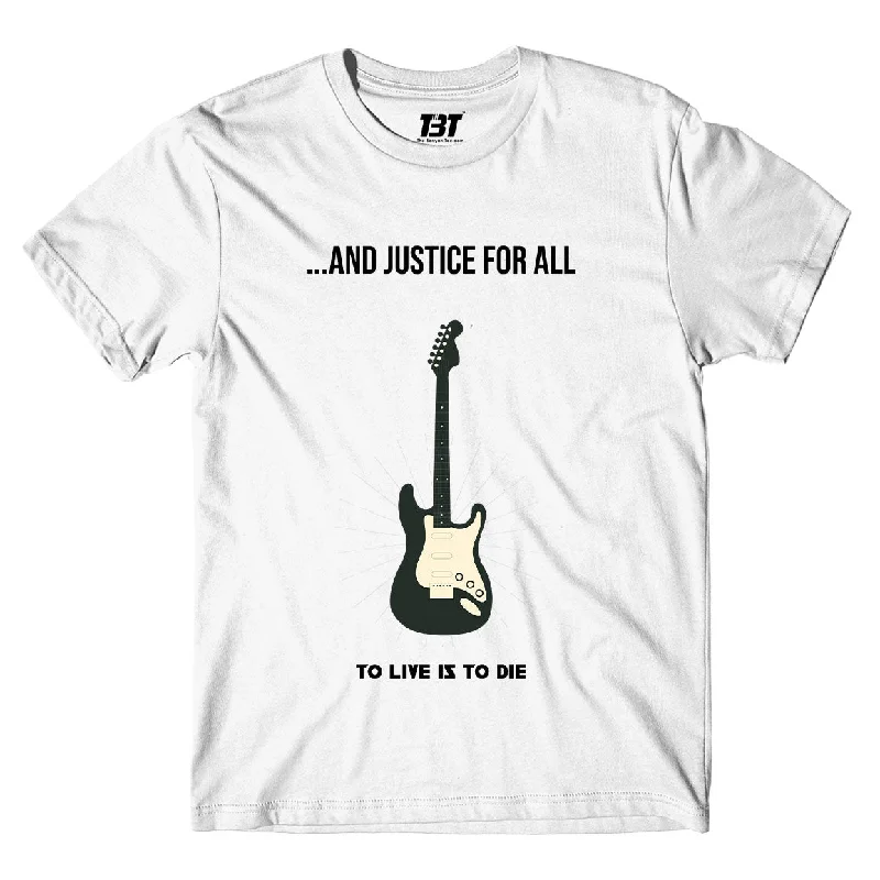 stretchy yoga mock neck t-shirts -Metallica T shirt - Justice For All