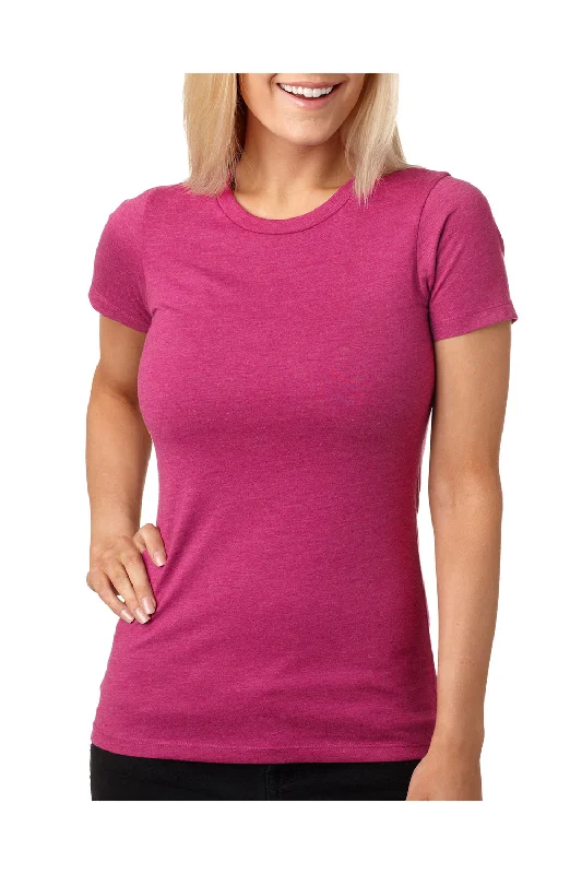 lightweight travel ringer t-shirts -Next Level Womens CVC Jersey Short Sleeve Crewneck T-Shirt - Raspberry Pink - Closeout