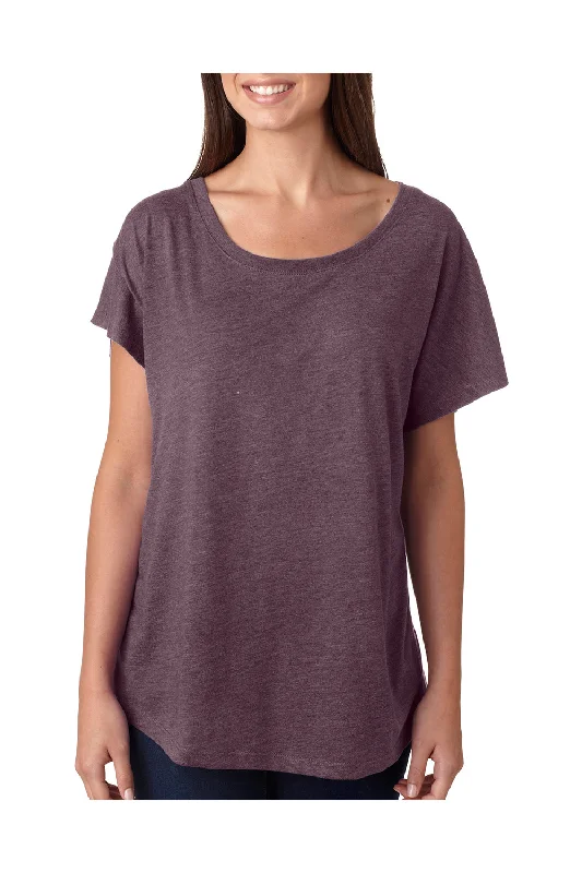 elegant fitted baseball t-shirts -Next Level Womens Dolman Jersey Short Sleeve Scoop Neck T-Shirt - Vintage Purple