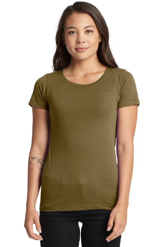 chic henley raglan t-shirts -Next Level Womens Ideal Jersey Short Sleeve Crewneck T-Shirt - Military Green