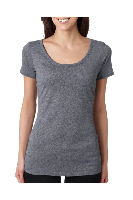 flared sleeve t-shirts -Next Level Womens Jersey Short Sleeve Scoop Neck T-Shirt - Heather Grey - Closeout