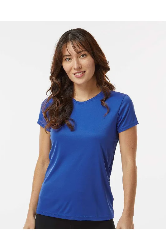 bold floral polo t-shirts -Paragon Womens Islander Performance Moisture Wicking Short Sleeve Crewneck T-Shirt - Royal Blue