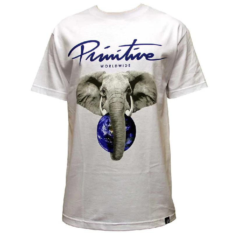 chic fitted t-shirts -Primitive Apparel Safari T-Shirt White