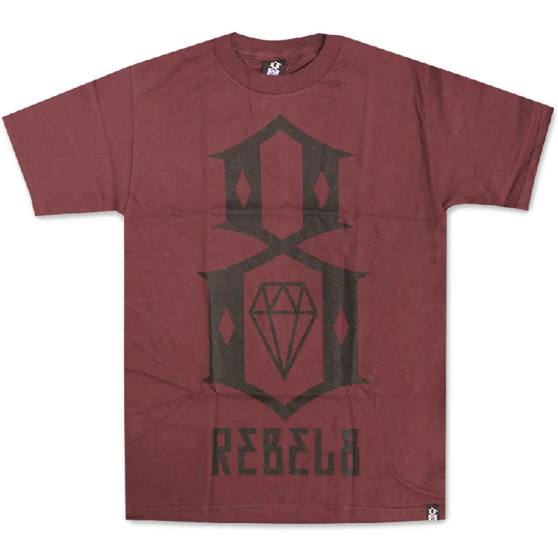 trendy cropped baseball t-shirts -Rebel8 Logo T-shirt Maroon