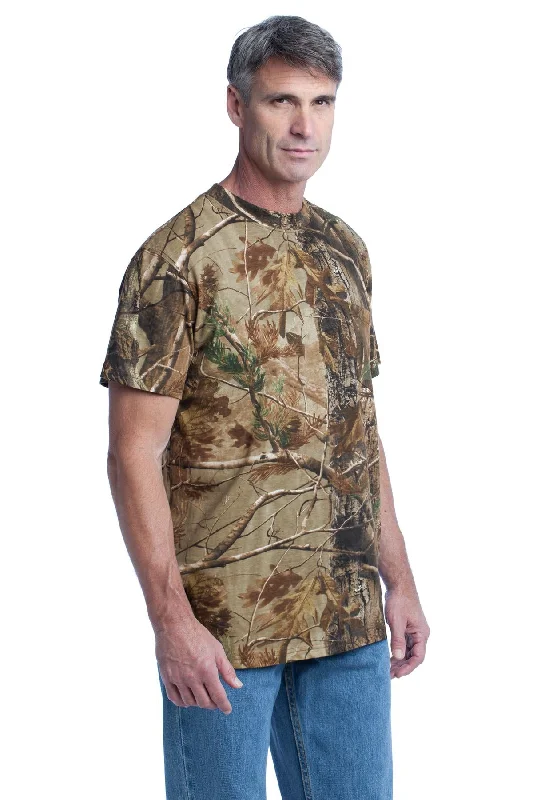 relaxed fit scoop t-shirts -Russell Outdoors - Realtree Explorer 100% Cotton T-Shirt with Pocket. S021R