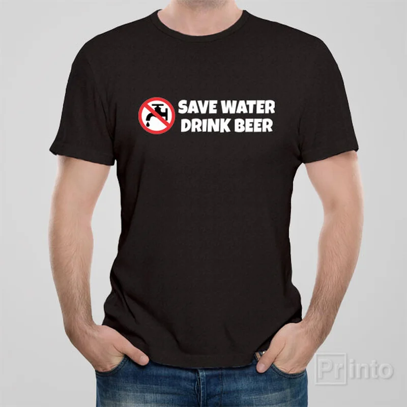 premium bamboo baseball t-shirts -Save water - drink beer