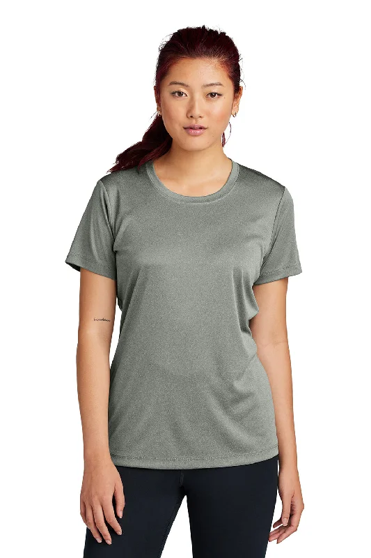 lightweight travel mock neck t-shirts -Sport-Tek Womens Competitor Moisture Wicking Short Sleeve Crewneck T-Shirt - Heather Concrete Grey