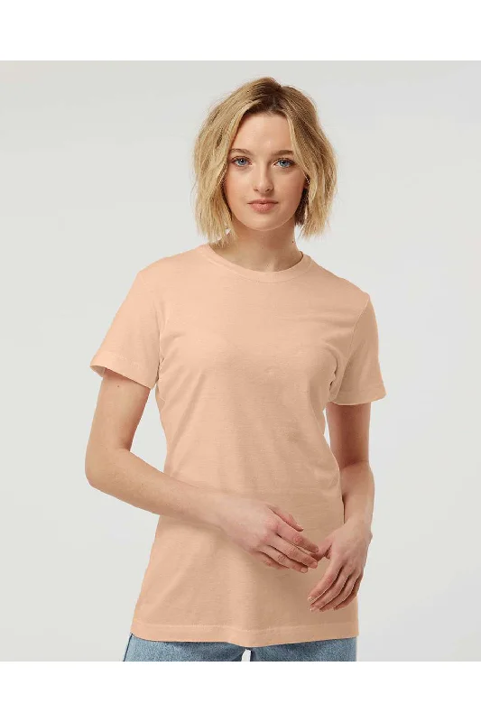 vintage high neck ringer t-shirts -Tultex Womens Fine Jersey Classic Fit Short Sleeve Crewneck T-Shirt - Peach