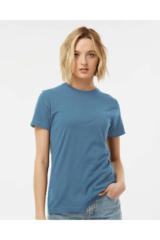 stylish pocket ringer t-shirts -Tultex Womens Fine Jersey Classic Fit Short Sleeve Crewneck T-Shirt - Slate Blue