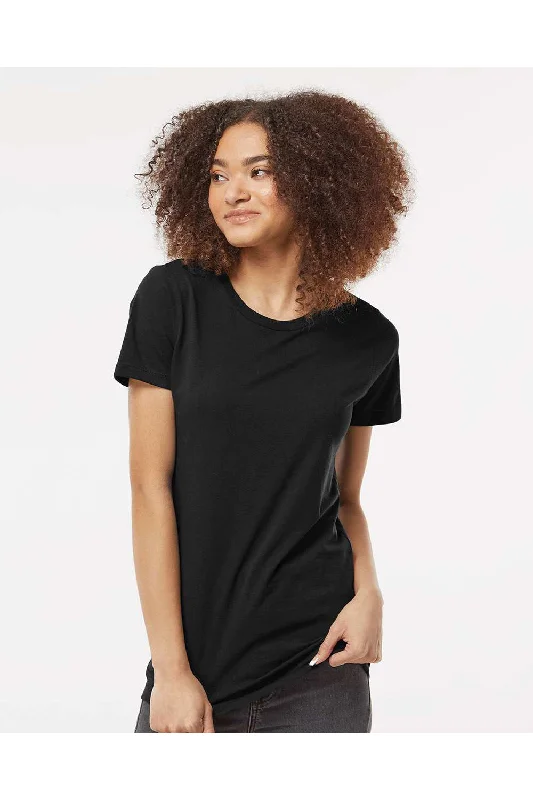 lightweight linen v-neck t-shirts -Tultex Womens Premium Short Sleeve Crewneck T-Shirt - Black