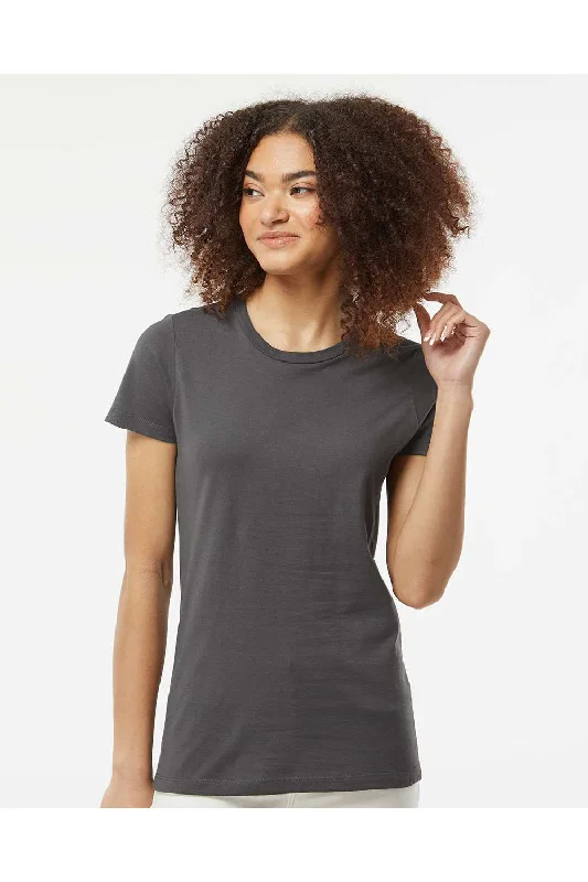 durable athletic v-neck t-shirts -Tultex Womens Premium Short Sleeve Crewneck T-Shirt - Charcoal Grey