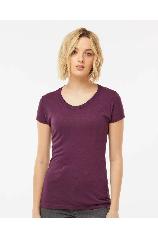 lightweight travel v-neck t-shirts -Tultex Womens Short Sleeve Crewneck T-Shirt - Berry