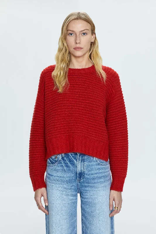 striped wool pullover sweaters -Adina Sweater - Rouge