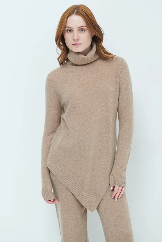 cable knit cotton pullover sweaters -Asymmetrical turtleneck sweater wholesale