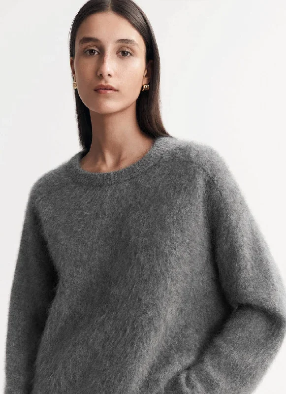 soft cashmere pullover sweaters -Brushed Cashmere Crewneck Sweater