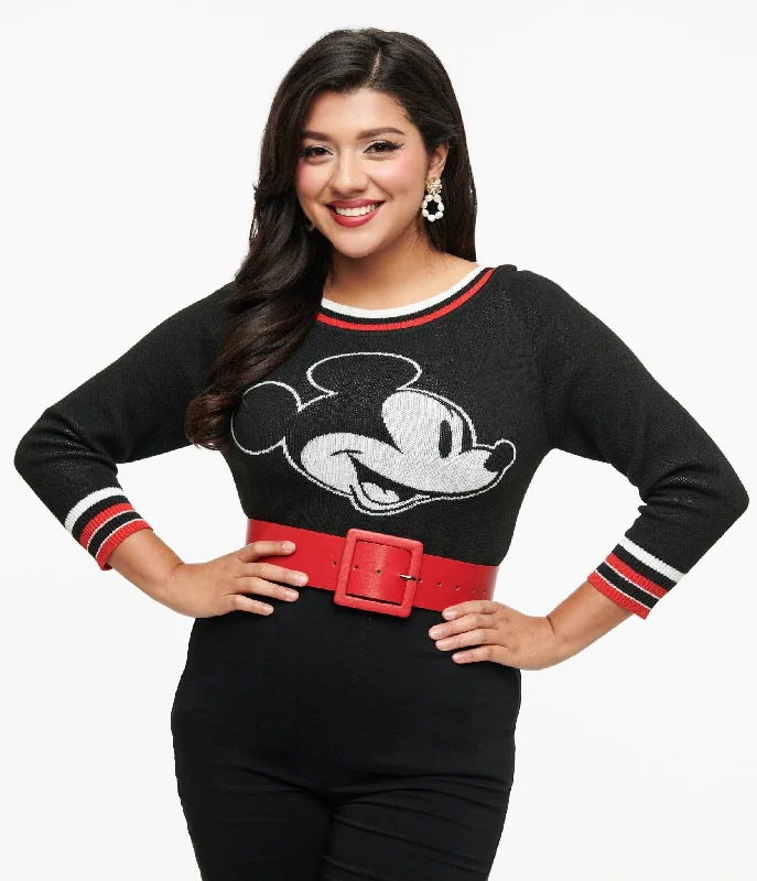 boho knit mohair pullover sweaters -Disney Mickey & Friends Collection by Unique Vintage Classic Mickey Sweater