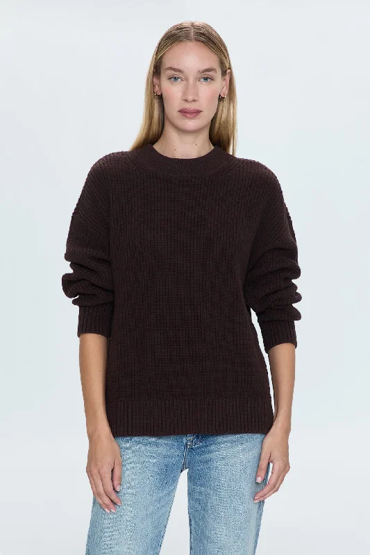 plaid wool pullover sweaters -Eve Sweater - Espresso