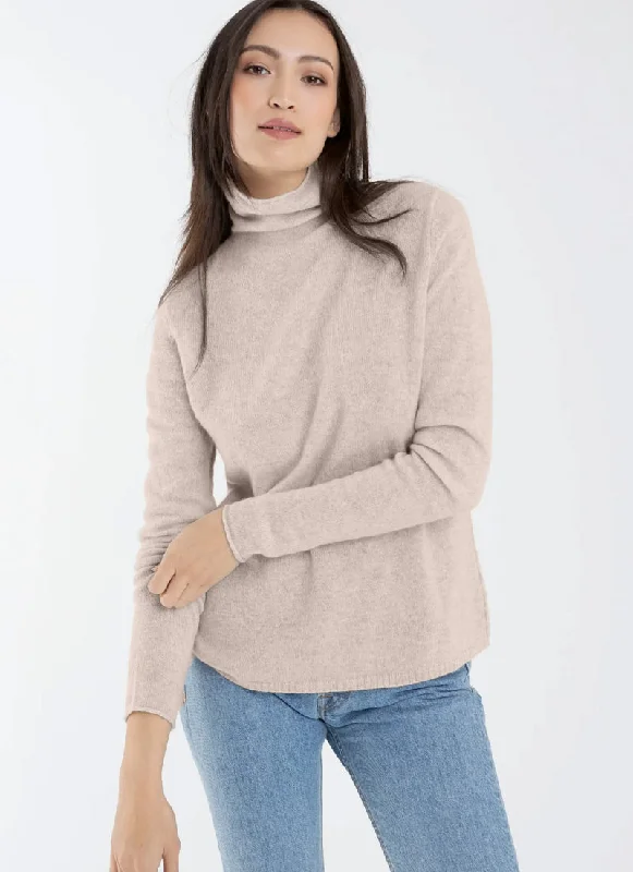 longline wool pullover sweaters -Harper Cashmere Funnel Neck Sweater