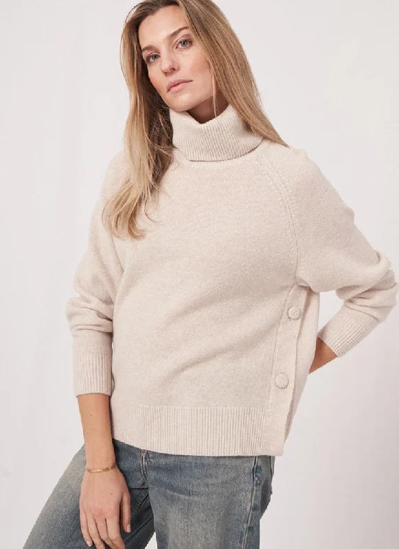 open knit hooded pullover sweaters -Merino Wool Turtleneck Sweater