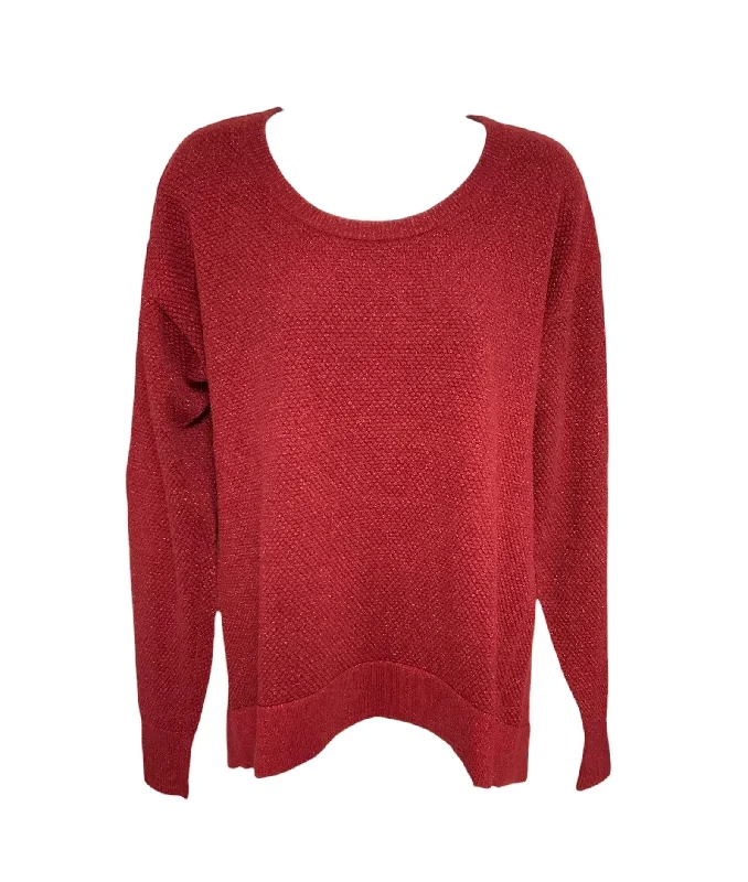 cotton blend striped pullover sweaters -Michael Kors Women's Sweater Maroon  L