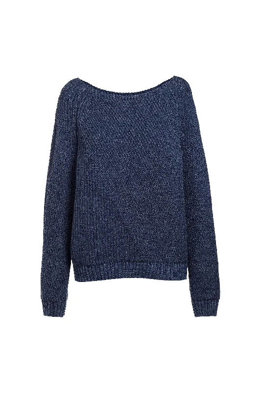 open knit striped pullover sweaters -OLINA