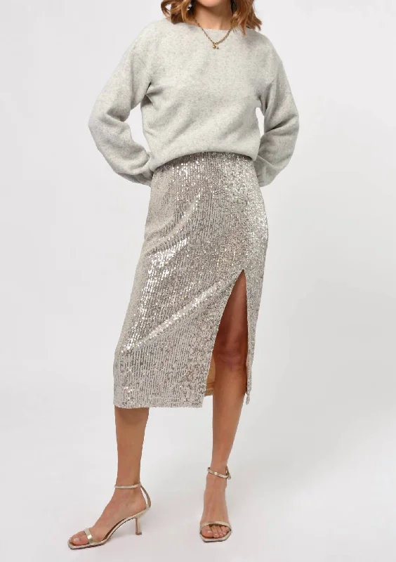 warm layered tulle skirts -Karla Sequins Midi Skirt In Champagne