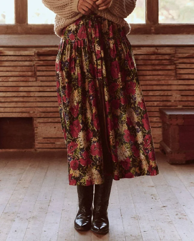 flared sleeve skirts -The Highland Skirt In Hidden Garden Floral