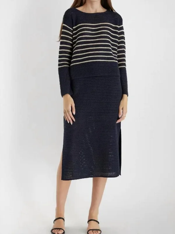 lightweight chiffon skirts -The Sofie Skirt In Navy