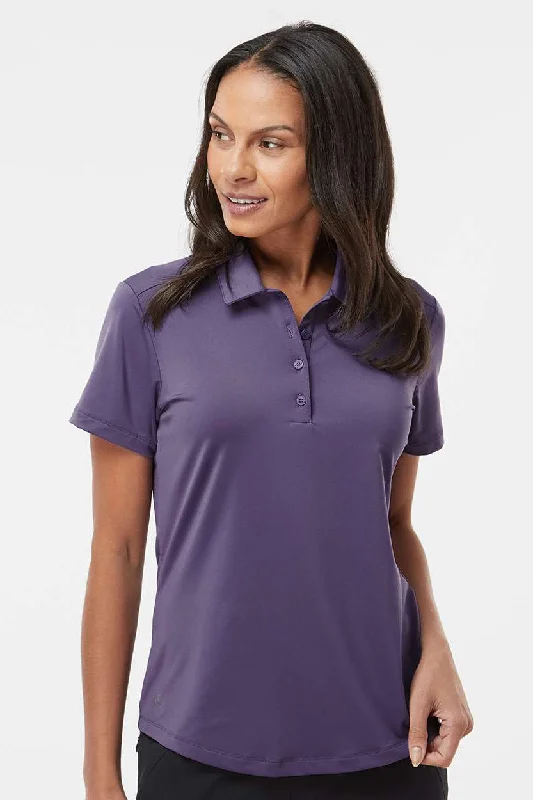 quick dry silk blouses & shirts -Adidas Womens Ultimate Moisture Wicking Short Sleeve Polo Shirt - Tech Purple