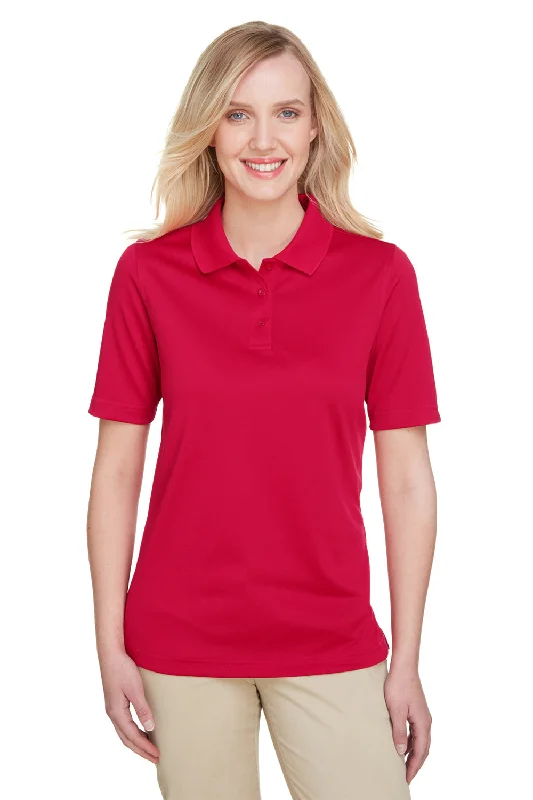 vintage checkered blouses & shirts -Harriton Womens Advantage Performance Moisture Wicking Short Sleeve Polo Shirt - Red