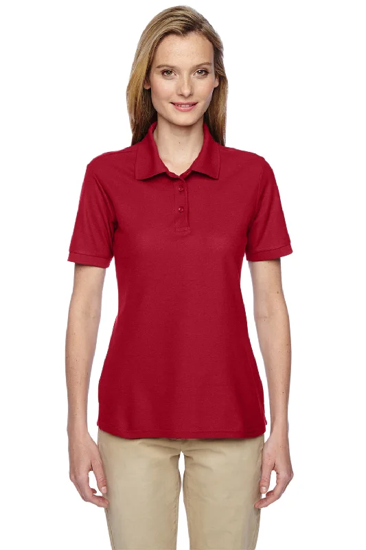 soft cotton cotton blouses & shirts -Jerzees Womens Easy Care Moisture Wicking Short Sleeve Polo Shirt - True Red - Closeout