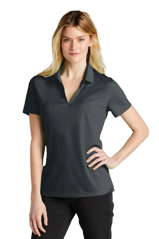 bold plaid corduroy blouses & shirts -Nike Womens Dri-Fit Moisture Wicking Micro Pique 2.0 Short Sleeve Polo Shirt - Anthracite Grey