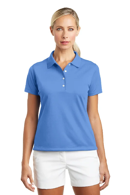 soft bamboo silk blouses & shirts -Nike Womens Tech Basic Dri-Fit Moisture Wicking Short Sleeve Polo Shirt - University Blue