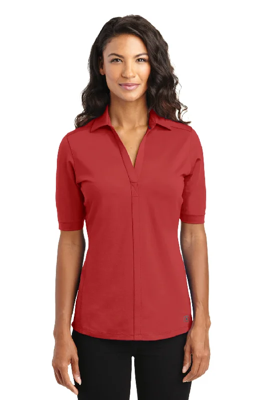 cozy long sleeve silk blouses & shirts -Ogio Womens Metro Moisture Wicking Short Sleeve Polo Shirt - Ripped Red