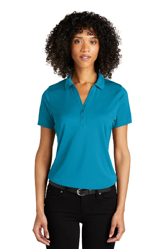 breathable linen wrap blouses & shirts -Port Authority Womens C-Free Performance Moisture Wicking Short Sleeve Polo Shirt - Parcel Blue