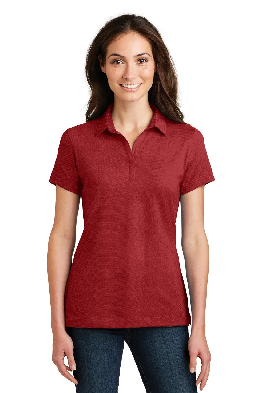 chic tie-front silk blouses & shirts -Port Authority Womens Meridian Short Sleeve Polo Shirt - Flame Red - Closeout