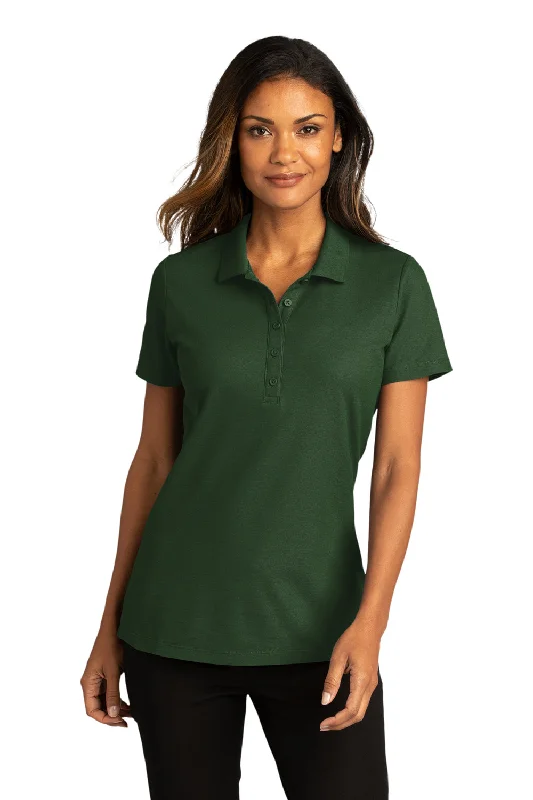 chic tie-front linen blouses & shirts -Port Authority Womens React SuperPro Snag Resistant Short Sleeve Polo Shirt - Dark Green