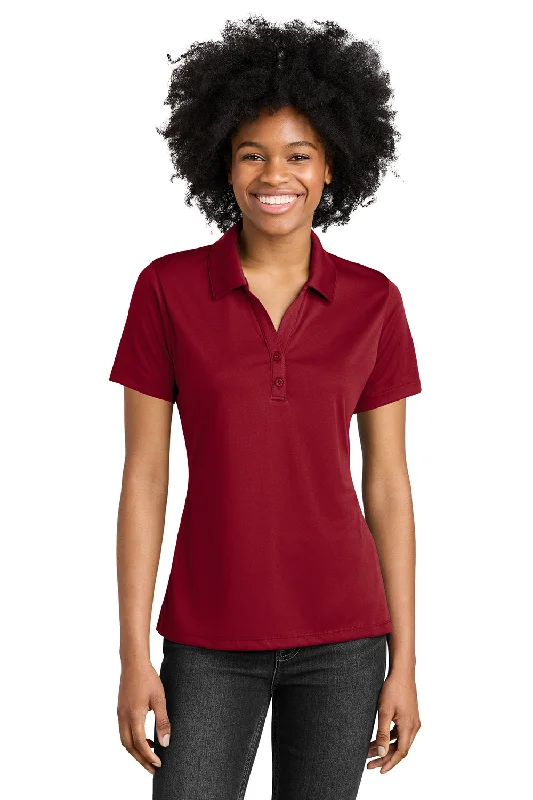 trendy oversized wrap blouses & shirts -Sport-Tek Womens Competitor Moisture Wicking Short Sleeve Polo Shirt - Deep Red