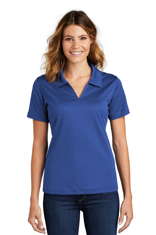 soft jersey wrap blouses & shirts -Sport-Tek Womens Dri-Mesh Moisture Wicking Short Sleeve Polo Shirt - Royal Blue