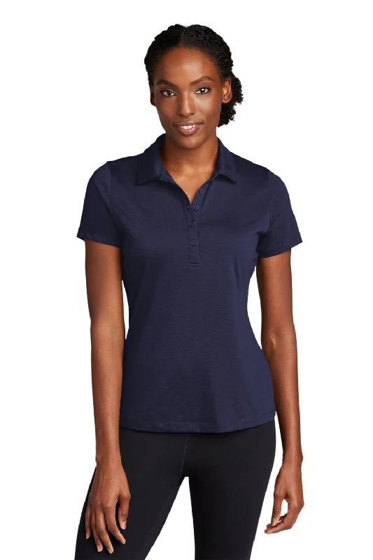 stylish color block blouses & shirts -Sport-Tek Womens Strive Moisture Wicking Short Sleeve Polo Shirt - True Navy Blue