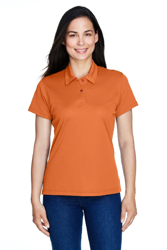 elegant solid cotton blouses & shirts -Team 365 Womens Command Performance Moisture Wicking Short Sleeve Polo Shirt - Burnt Orange