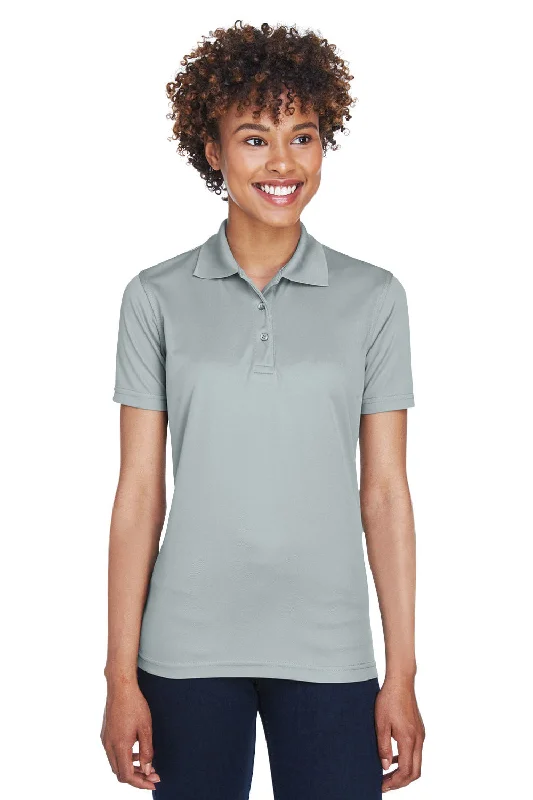 bold striped blouses & shirts -UltraClub Womens Cool & Dry Moisture Wicking Short Sleeve Polo Shirt - Silver Grey